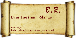 Brantweiner Róza névjegykártya